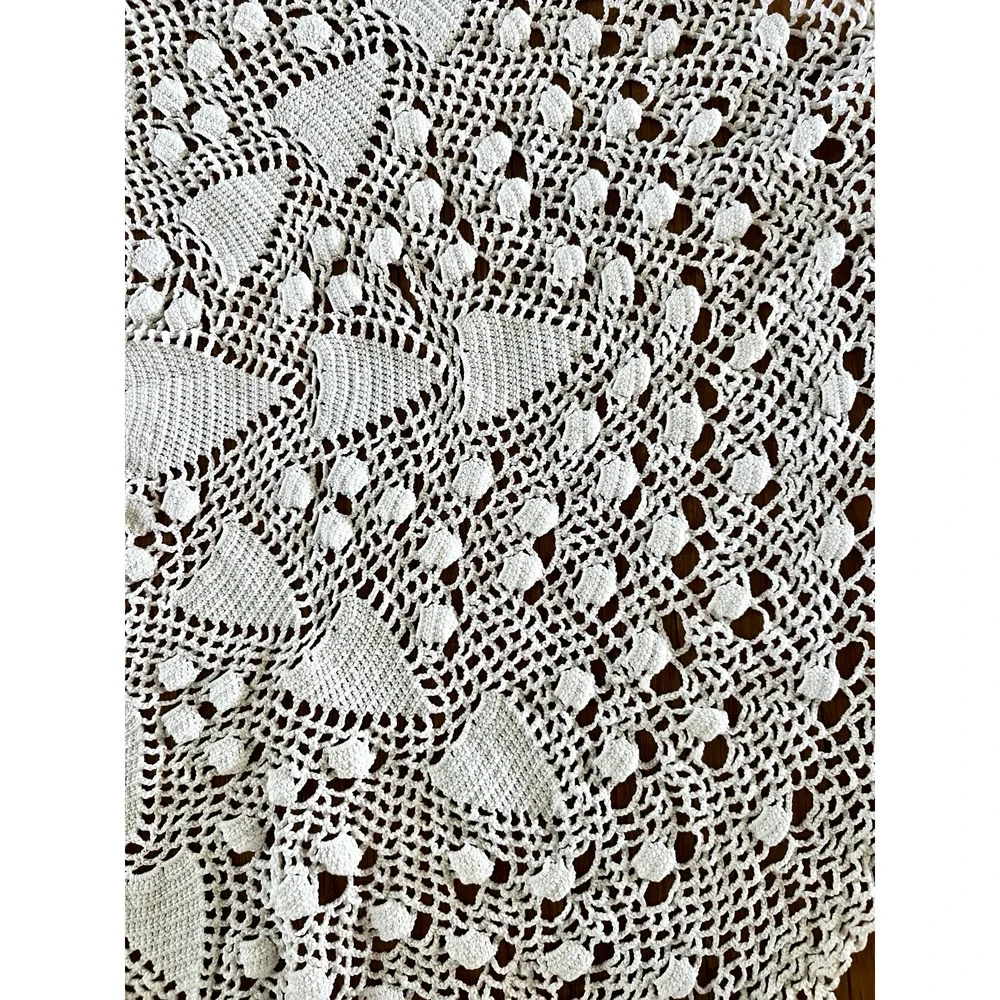 Hand Crocheted Tablecloth Hand Round 37